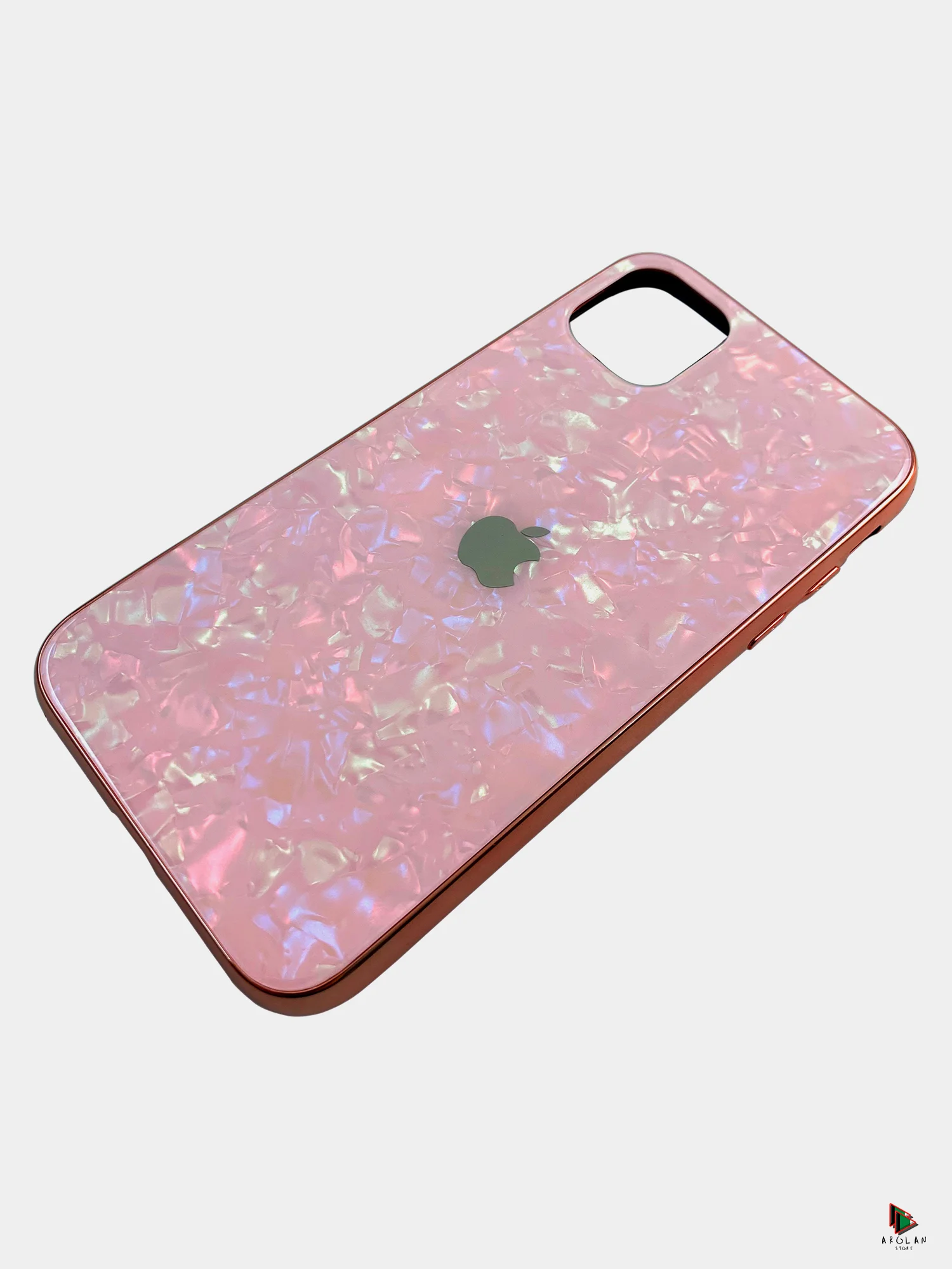 Розовый чехол для IPhone Glass case 3D Vision