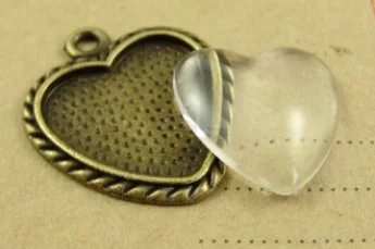Оливковый сеттинг, женская подвеска, основа на шею, на запястье, "Сердце", для эпоксидной смолы
