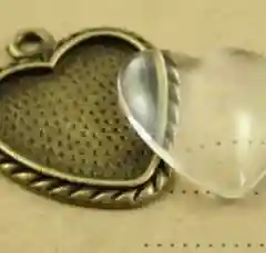 Оливковый сеттинг, женская подвеска, основа на шею, на запястье, "Сердце", для эпоксидной смолы