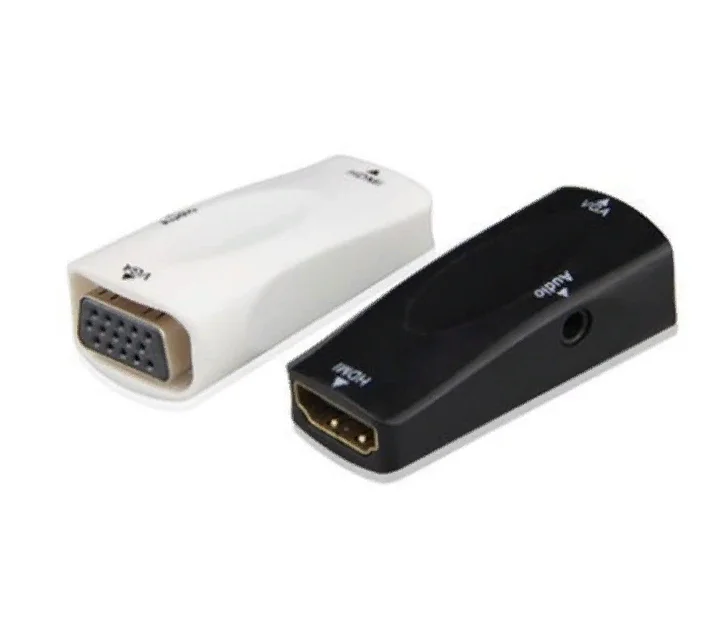 Белый адаптер HDMI (мама, папа) к VGA Аудио 3.5 мм