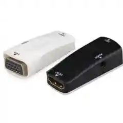 Белый адаптер HDMI (мама, папа) к VGA Аудио 3.5 мм