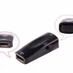 Белый адаптер HDMI (мама, папа) к VGA Аудио 3.5 мм