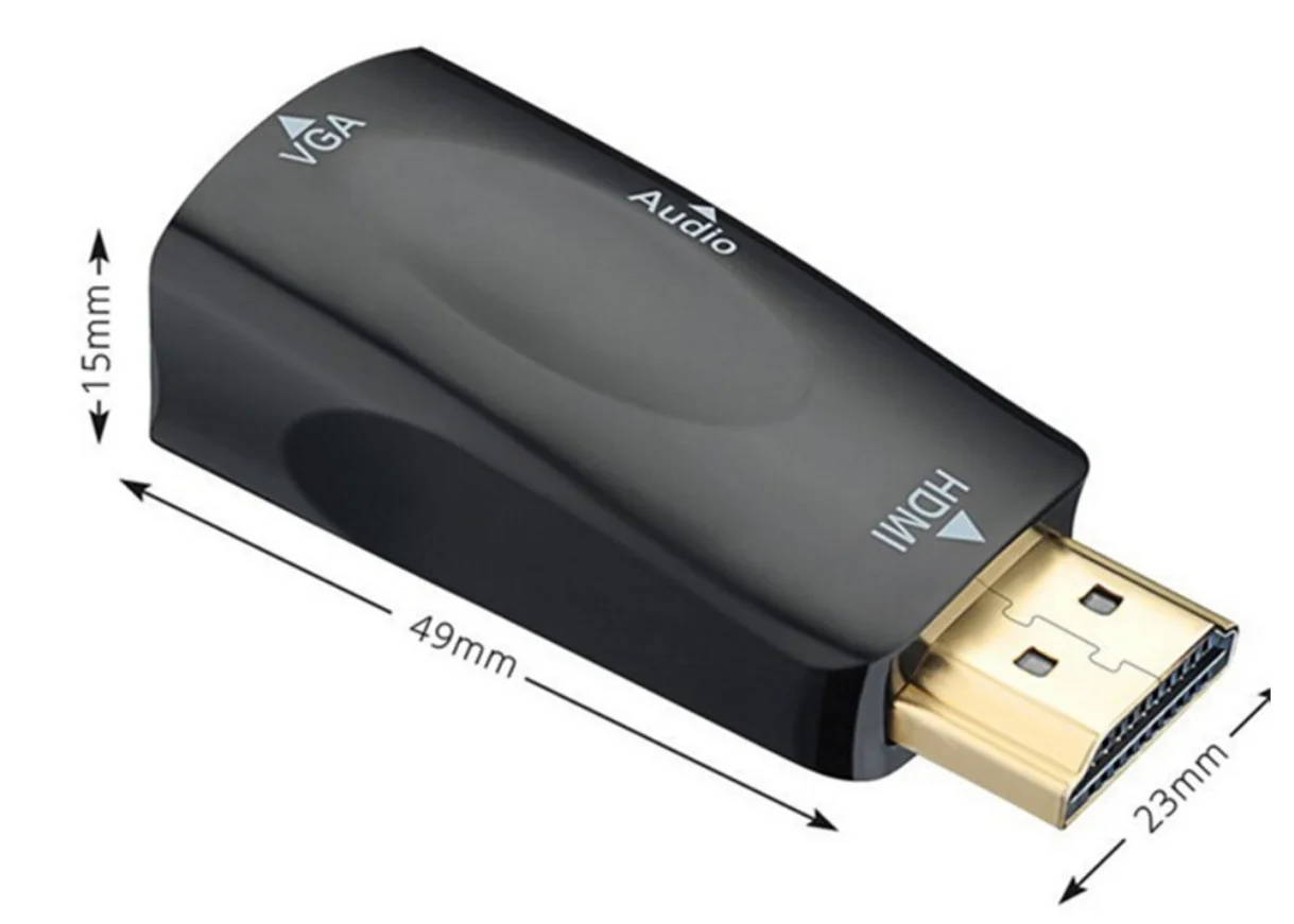 Белый адаптер HDMI (мама, папа) к VGA Аудио 3.5 мм