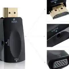 Белый адаптер HDMI (мама, папа) к VGA Аудио 3.5 мм