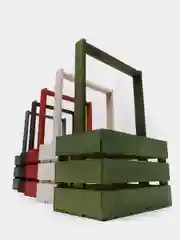Багровый ящик из реек с ручками 220х120х140мм. Корзинка.Кашпо.Бокс