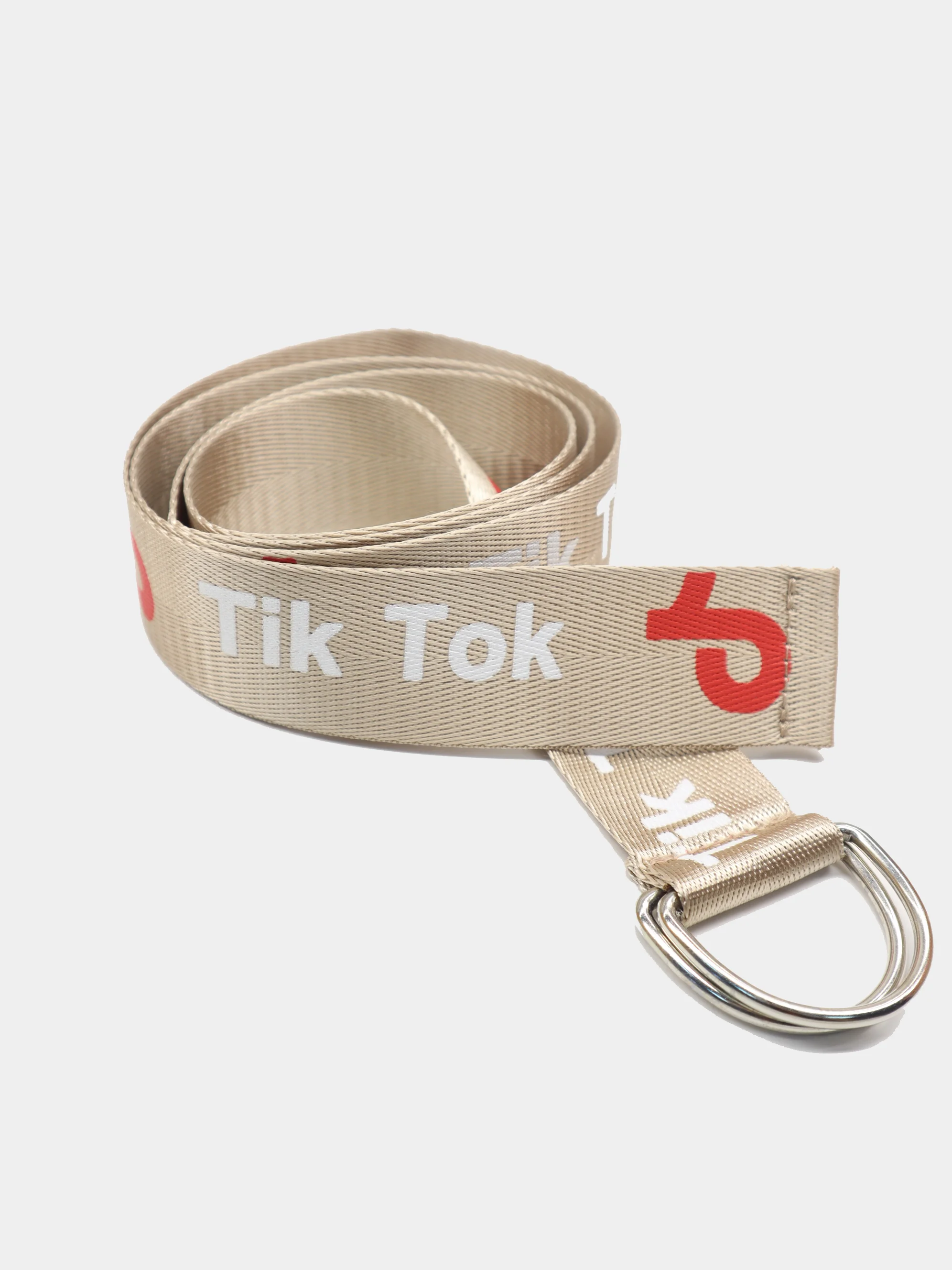 Бежевый ремень тканевый Tik-Tok