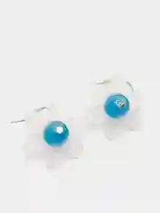 Красный серьги с акриловым цветком и камнем