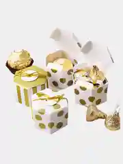Белый мини шестигранная подарочная коробка, 3 шт