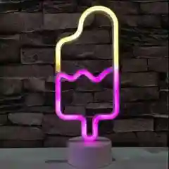 Бирюзовый неоновый LED светильник I Светодиодная лампа I Ночник настольный