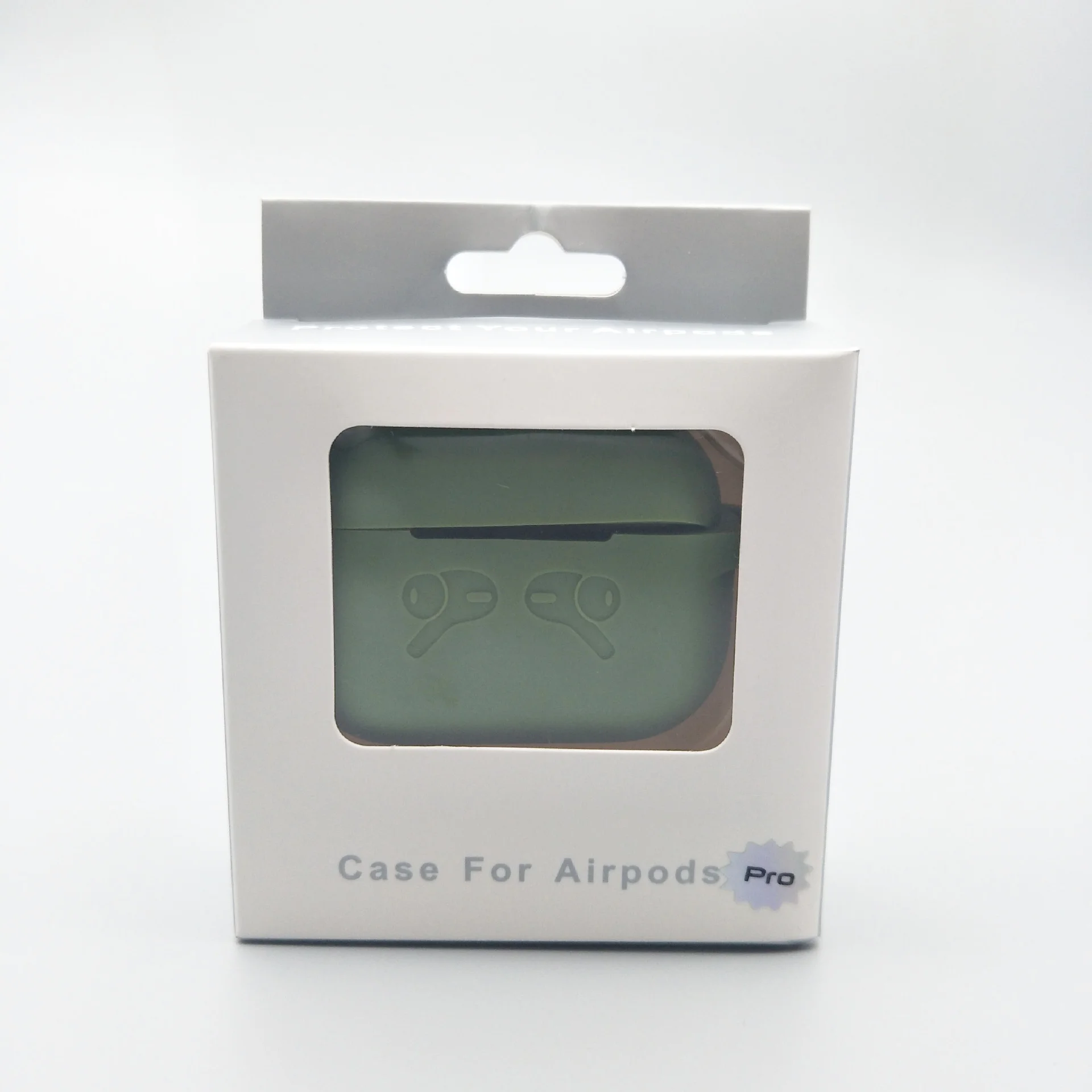 Черный чехол для Apple AirPods Pro защитный силиконовый в упаковке, 16 цветов