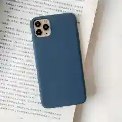 Синий чехол для Apple iPhone X / XS силиконовый, 14 цветов