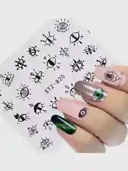 Черный наклейки для ногтей, 19 видов