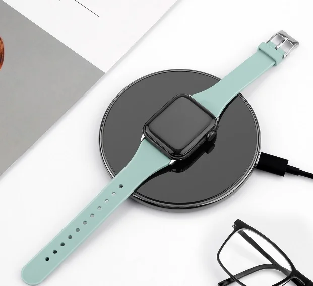 Голубой ремешок силиконовый для Apple Watch, 38 мм