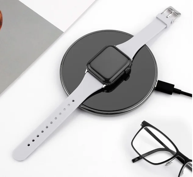Серый меланж ремешок силиконовый для Apple Watch, 38 мм