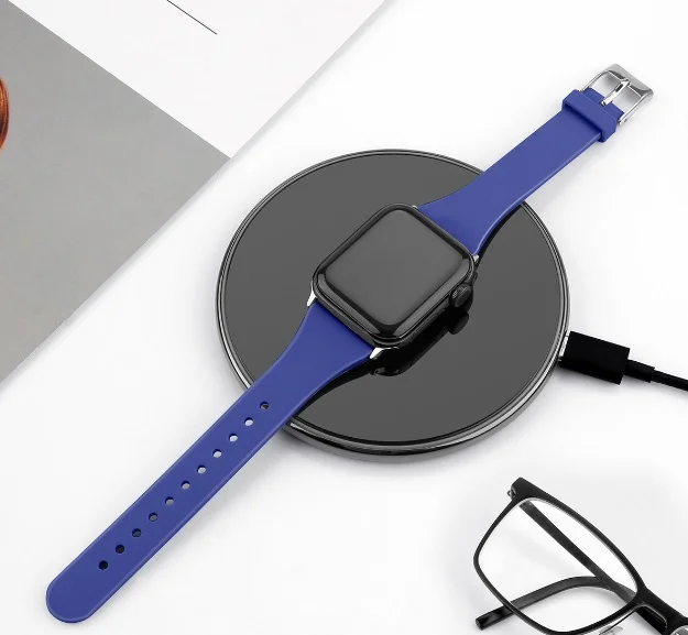 Синий ремешок силиконовый для Apple Watch, 38 мм