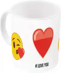 Кружка керамическая в подарочной упаковке (325 мл). Эмодзи I love you