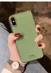 Мягкий глянцевый чехол для айфон, из силикона TPU, с золотой рамкой, для iPhone