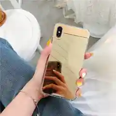 Чехол для айфон, мягкий, зеркальный, чехол с протекцией по углам для iPhone