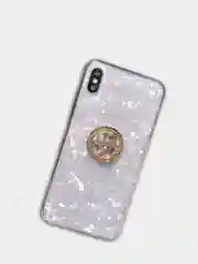 Чехол для айфон под Корейский мрамор с бриллиантовым кольцом, держателем для iPhone