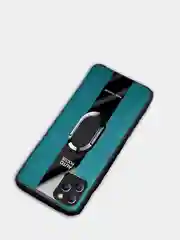 Чехол для Айфон в стиле Porsche из TPU c вставками из кожи и магнитом подставкой Phone