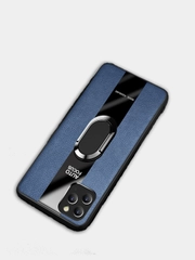 Чехол для Айфон в стиле Porsche из TPU c вставками из кожи и магнитом подставкой Phone