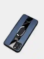 Чехол для Айфон в стиле Porsche из TPU c вставками из кожи и магнитом подставкой Phone
