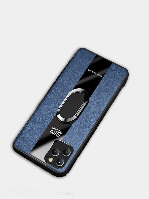 Чехол для Айфон в стиле Porsche из TPU c вставками из кожи и магнитом подставкой Phone