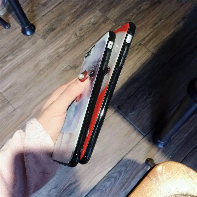 Мягкий чехол для айфон с принтом для iPhone 6/6s, 6s+, 7/8, 7+/8+, X/XS, XR, XS max