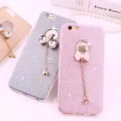 Мягкий перламутровый чехол для айфон из силикона со стразами  для iPhone 6, 6s