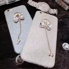 Мягкий перламутровый чехол для айфон из силикона со стразами  для iPhone 6, 6s