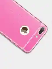 Чехол для Айфон из мягкого TPU с покрытием под кожу в золотой рамке для iPhone