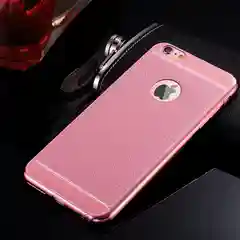 Чехол для Айфон из мягкого TPU с покрытием под кожу в золотой рамке для iPhone