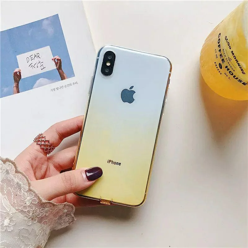 Желтый силиконовый чехол на iPhone | Полупрозрачный градиент 5 / 5s / se / 6 / 6s / 6+ / 6s+ / 7 / 8 / 7+ / 8+ / X / XS / XR / XS Max / 11 / 11 Pro / 11 Pro Max / SE 2020
