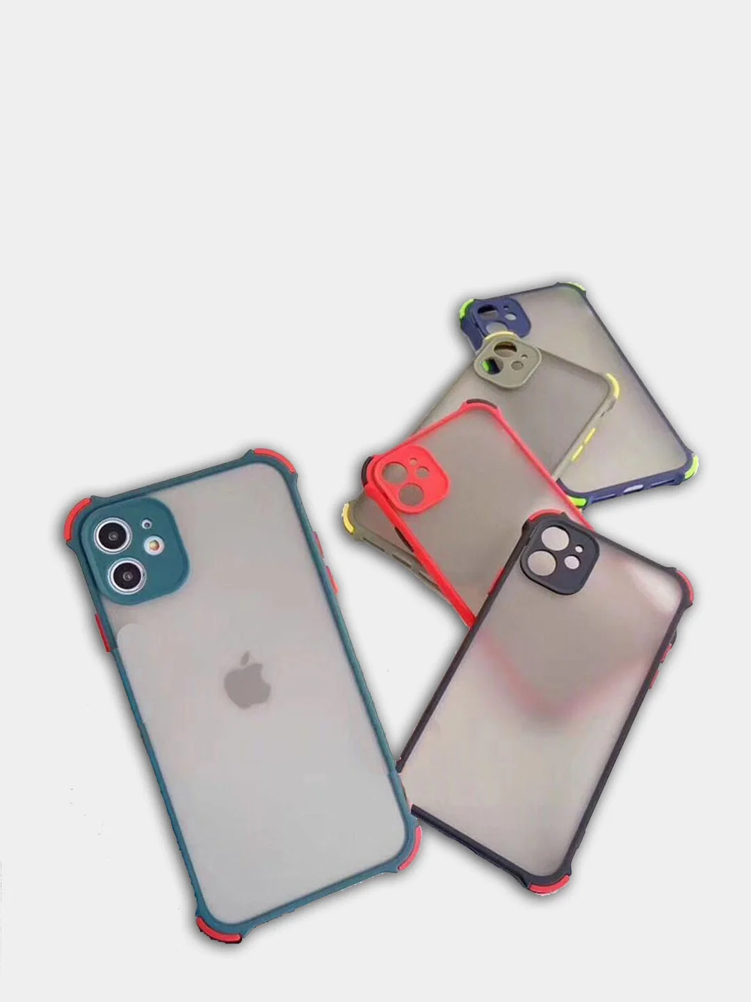 Чехол для iPhone (Айфон) с защитой камеры, ударопрочный бампер по углам, матовое покрытие