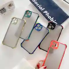 Чехол для iPhone (Айфон) с защитой камеры, ударопрочный бампер по углам, матовое покрытие