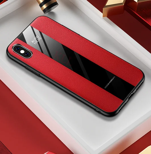 Чехол на айфон в стиле Porsche из TPU c вставками из искусственной кожи для iPhone