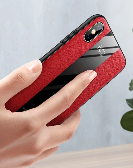 Чехол на айфон в стиле Porsche из TPU c вставками из искусственной кожи для iPhone