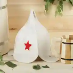 Шапка для бани и сауны "Буденовка", светлая
