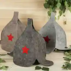 Шапка для бани и сауны "Буденовка", темная
