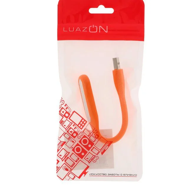 Светильник светодиодный LuazON, USB, гибкий, 5 ватт, 6 диодов, оранжевый