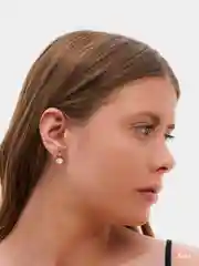 Серьги - пусеты круглые с кристаллом Safit