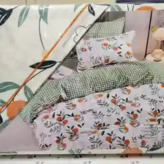 Белый евро комплект постельного белья, сатин