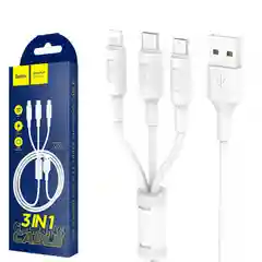 Кабель USB X25 Hoco, 3 в 1, lightning, Micro, Type-c, 1 м