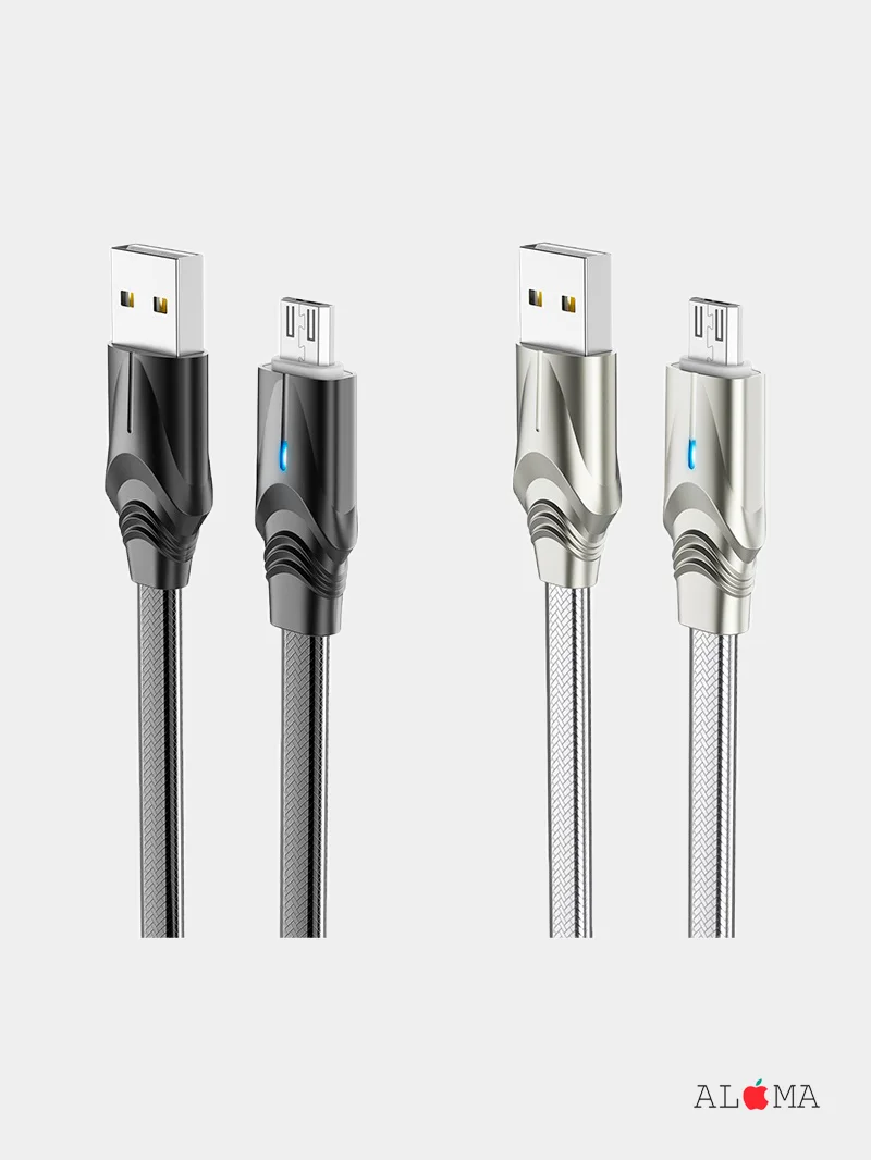 Кабель для зарядки и передачи данных Borofone BU12 Synergy Micro-USB 2.4А с индикатором