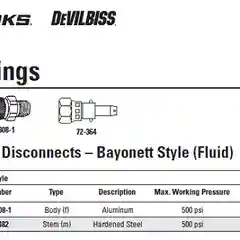 Штуцер Binks P-HC-4482 B-S QDL, 3/8", DEVILBISS
