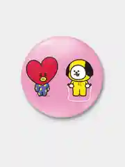 Хаки к-поп значки "BT21", 56 мм