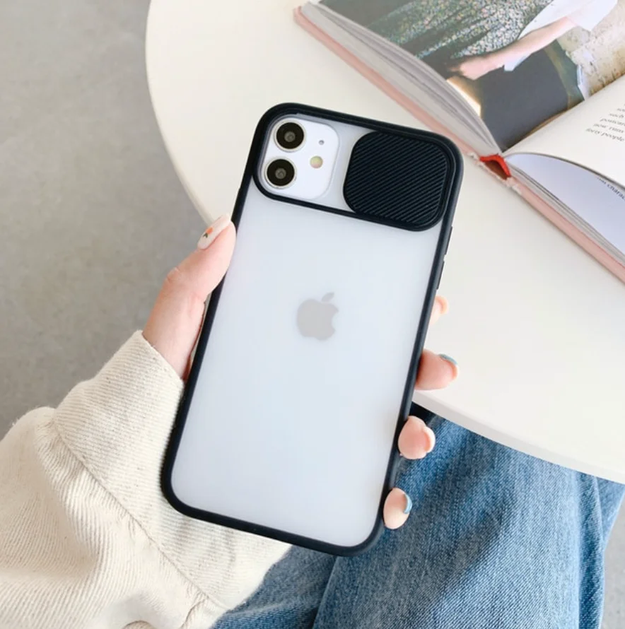 Черный чехлы c защитой камеры для iPhone 7/8, 7 Plus/8 Plus, X/XS, XR, XS max, 11, 11 Pro max