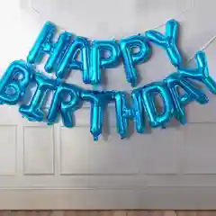 Синий воздушные шары "Happy Birthday". Фольгированный