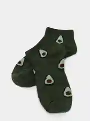 Зеленый носки женские с рисунком