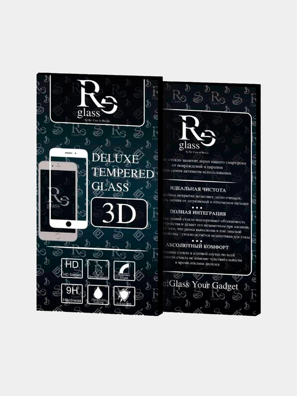 Защитное стекло IPhone 7/8 черное 2.5D Re:Glass